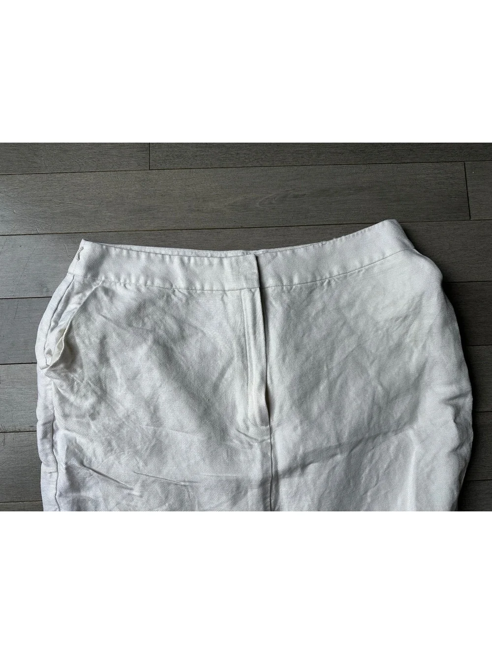 Women’s white tailored MNG sheer lining office pencil skirt knee length size 12